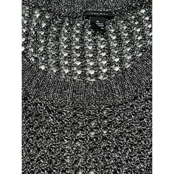 Rue21 Mesh Sweater Gray/Black/Silver Size xLarge - Picture 9 of 9
